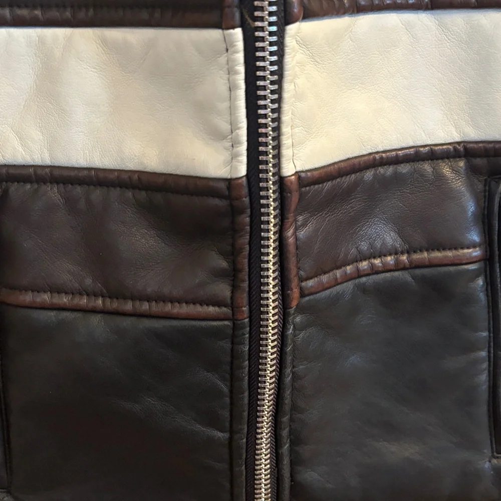 Brown and Cream Faux Fur Vest - Picture 4 of 12